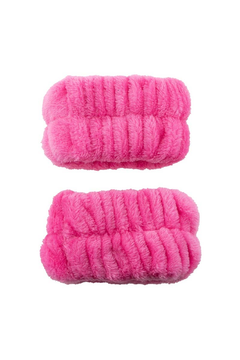 CALA Hot Pink Spa Headband & Wristband Set