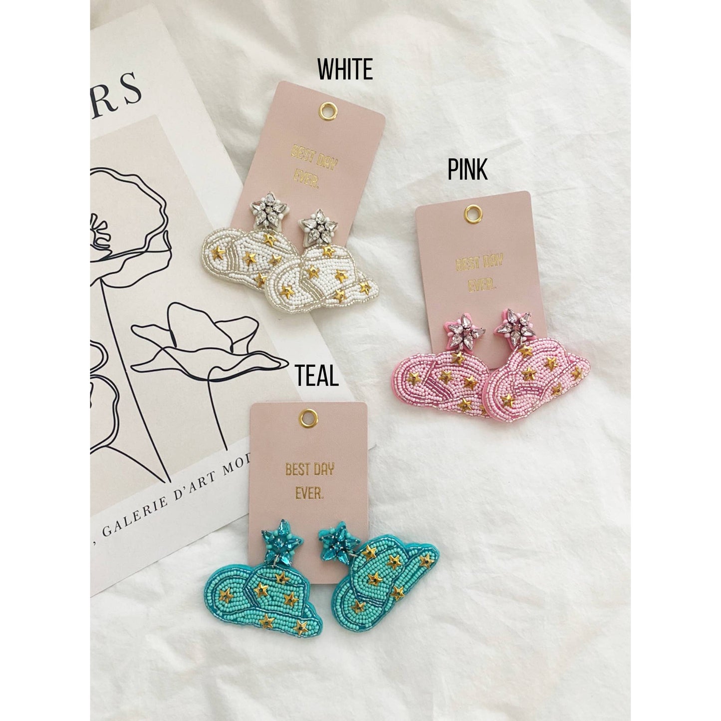 Cowboy Star Hat Earrings