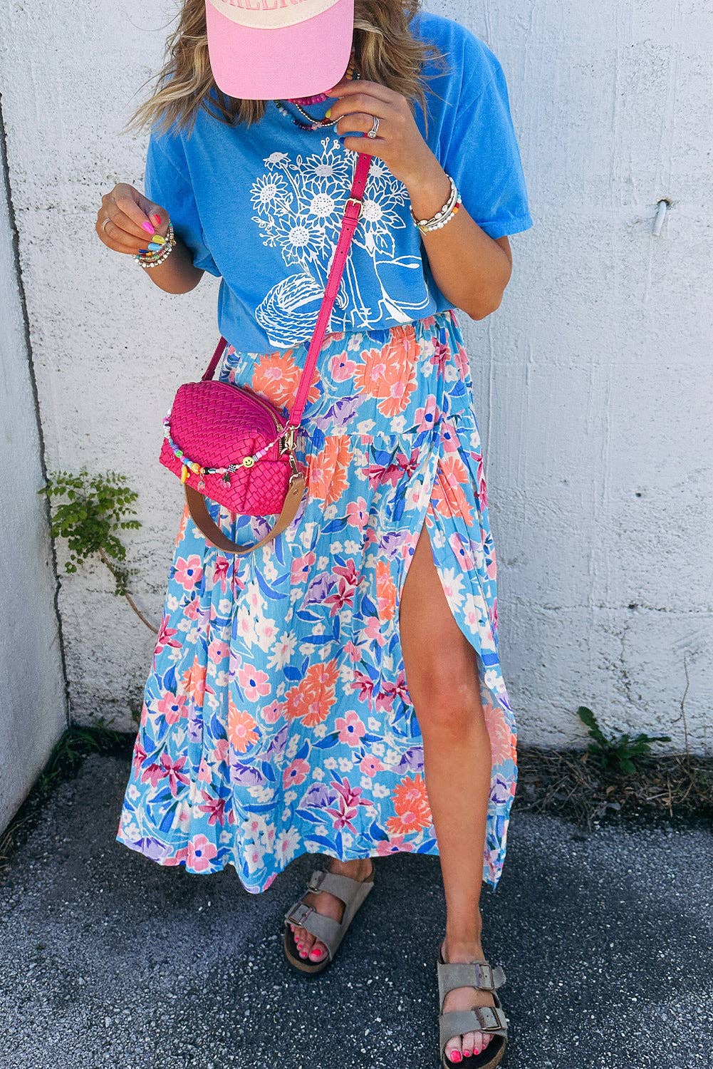 Floral Wrap Maxi Skirt