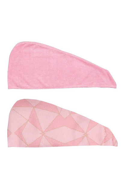 CALA Geometric/Pink 2pc Hair Turban Set
