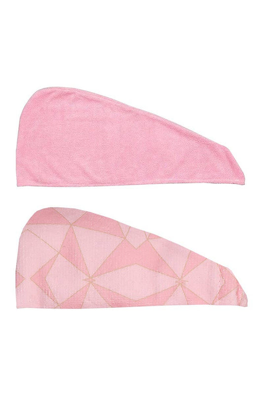 CALA Geometric/Pink 2pc Hair Turban Set