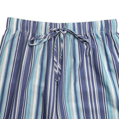 Stripe Drawstring Wide Leg Casual Pants
