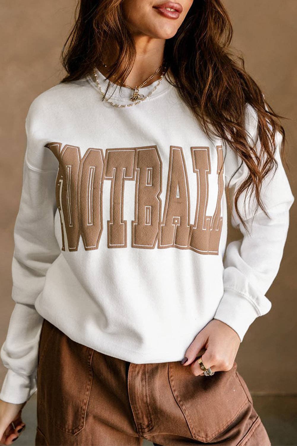 FOOTBALL 3D Letter Graphic Sweatshirt