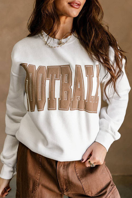 FOOTBALL 3D Letter Graphic Sweatshirt