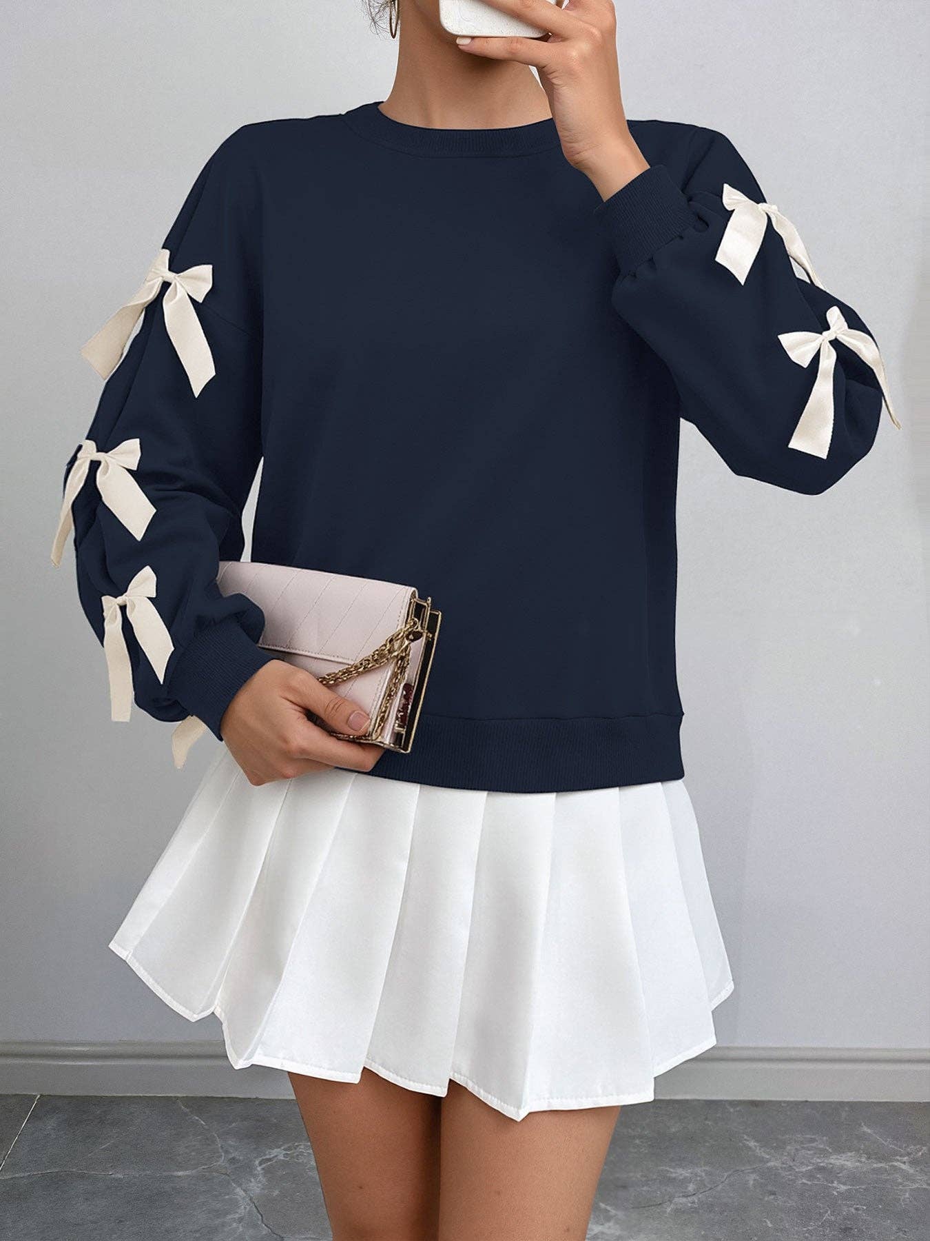 Bow Sleeve Sweatshirt