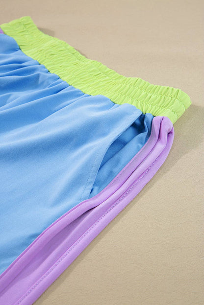 Multicolor Color Block Detail Casual Two-piece Set