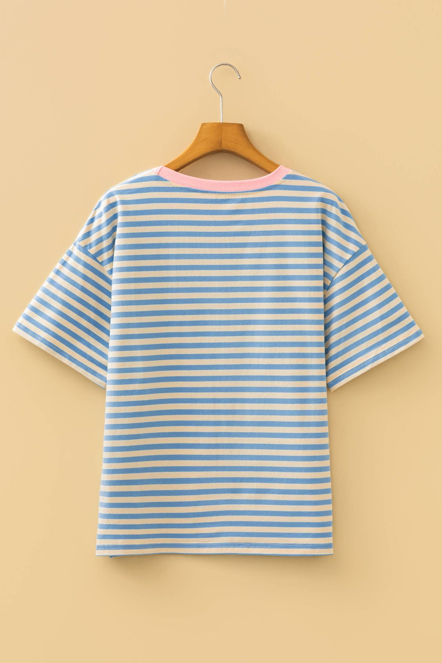 LAS Stripe Looks Contrast Drop Shoulder Loose Tee