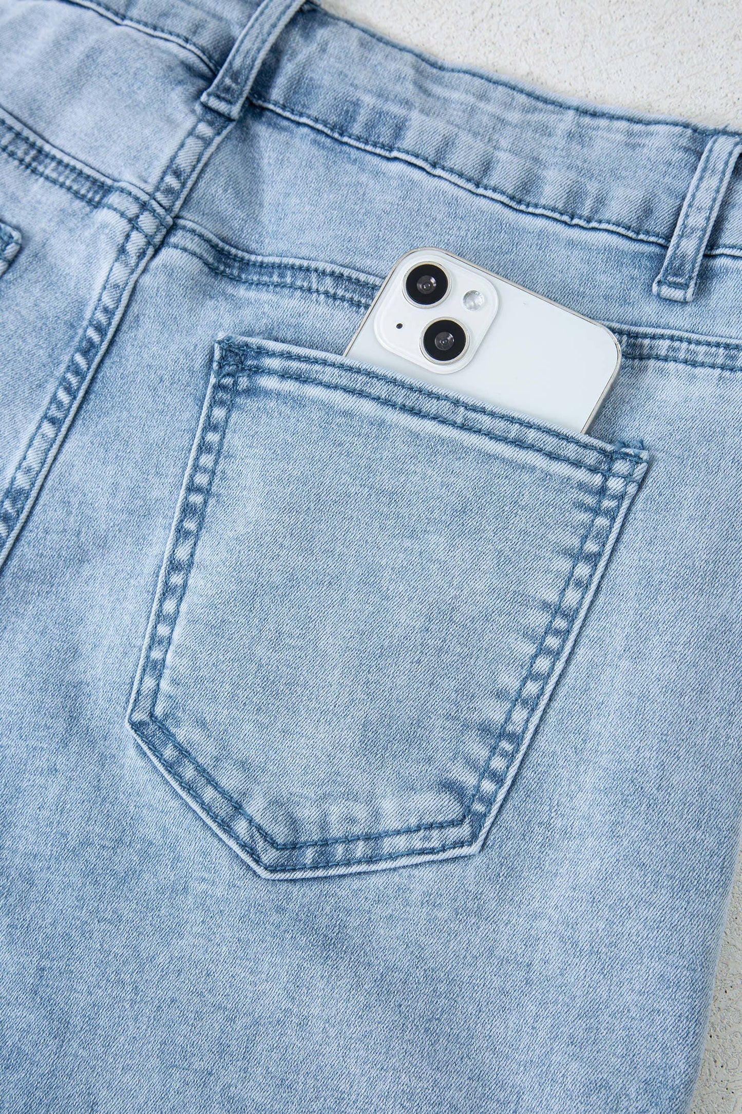 Bow Knot Side Detail Straight Leg Loose Jeans