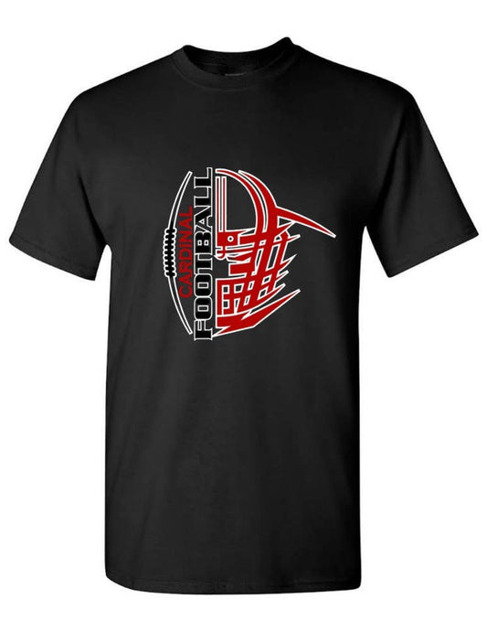 Cardinals Football Helmet Tee ***MISPRINT DOES NOT HAVE WHITE OUTLINE SHOWN ****