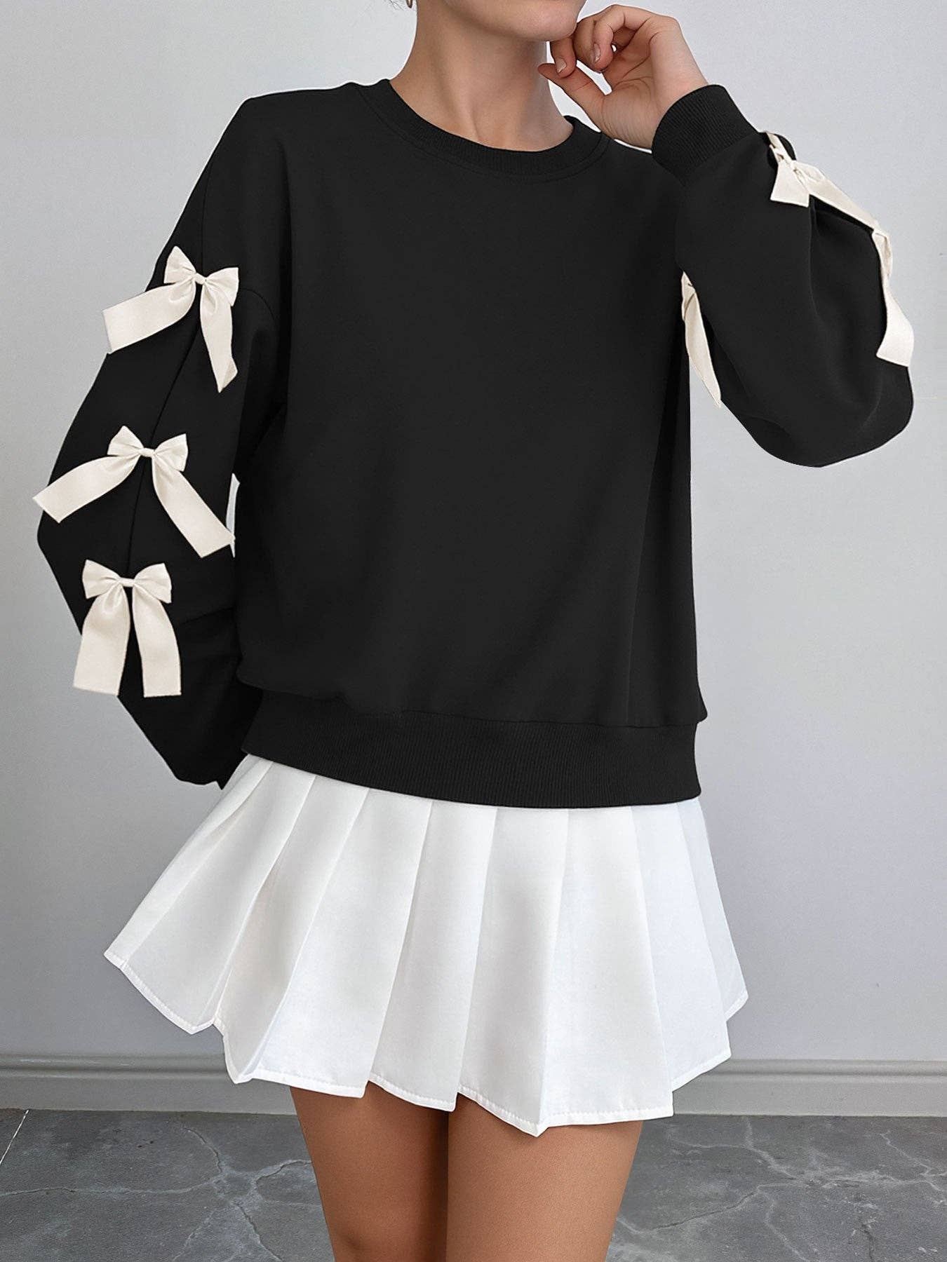 Bow Sleeve Sweatshirt