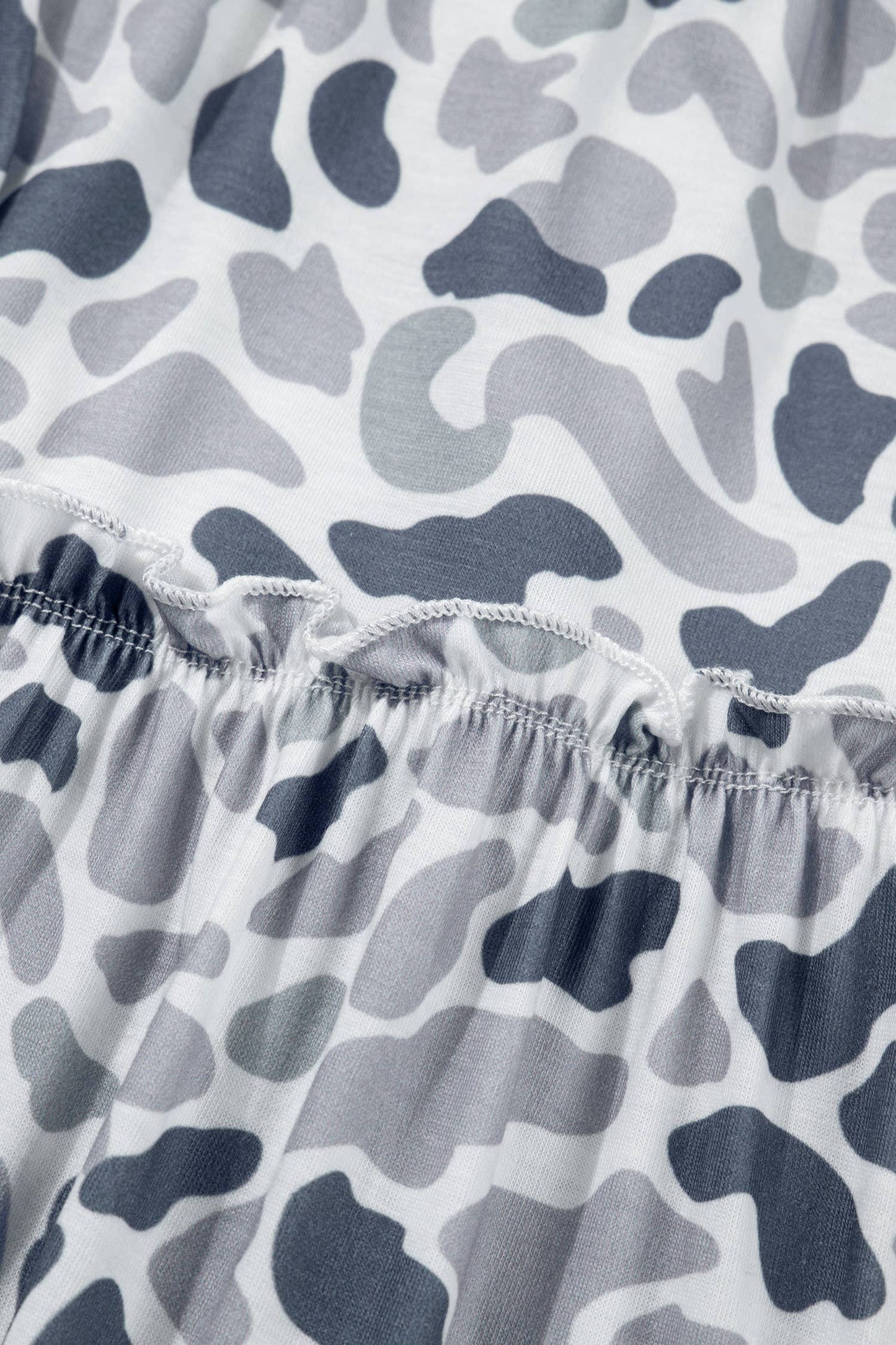 Camo Print Wide Leg Casual Pants