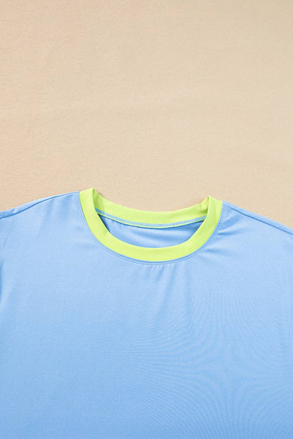 Multicolor Color Block Detail Casual Two-piece Set