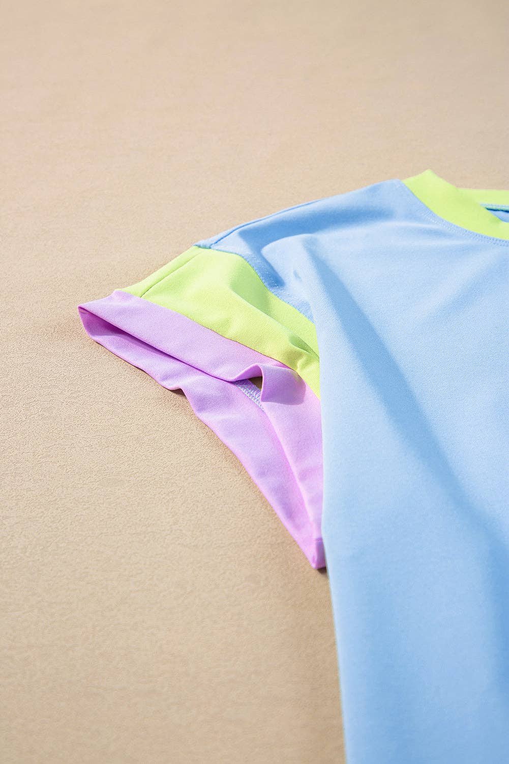 Multicolor Color Block Detail Casual Two-piece Set