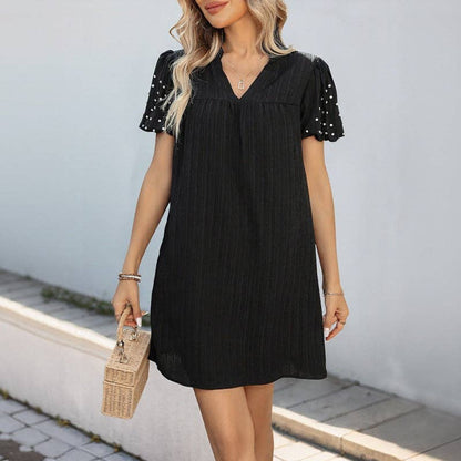 LBD with Pearl Lantern Sleeves