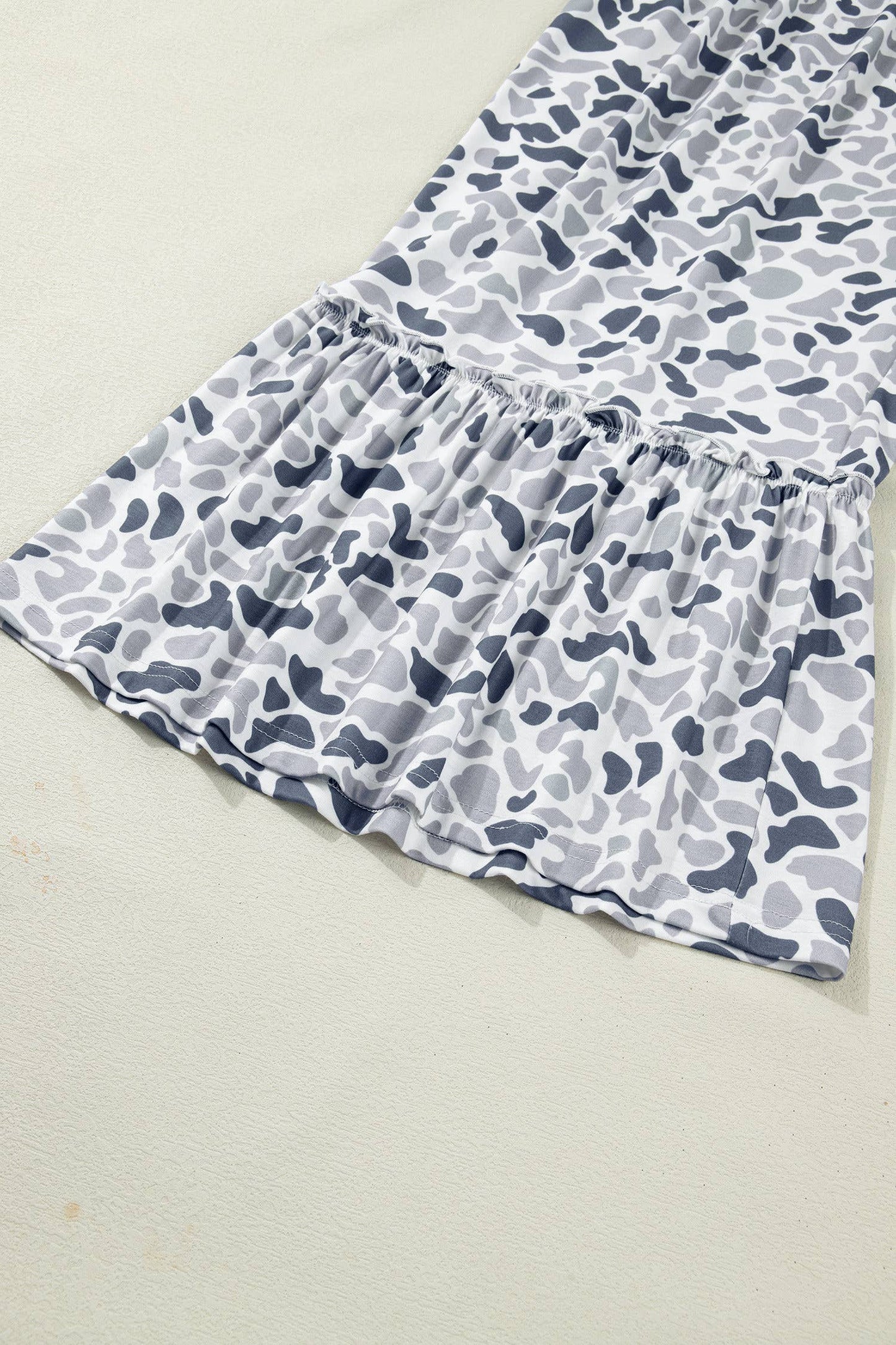 Camo Print Wide Leg Casual Pants