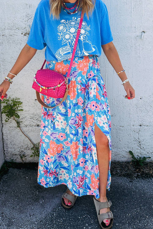 Floral Wrap Maxi Skirt