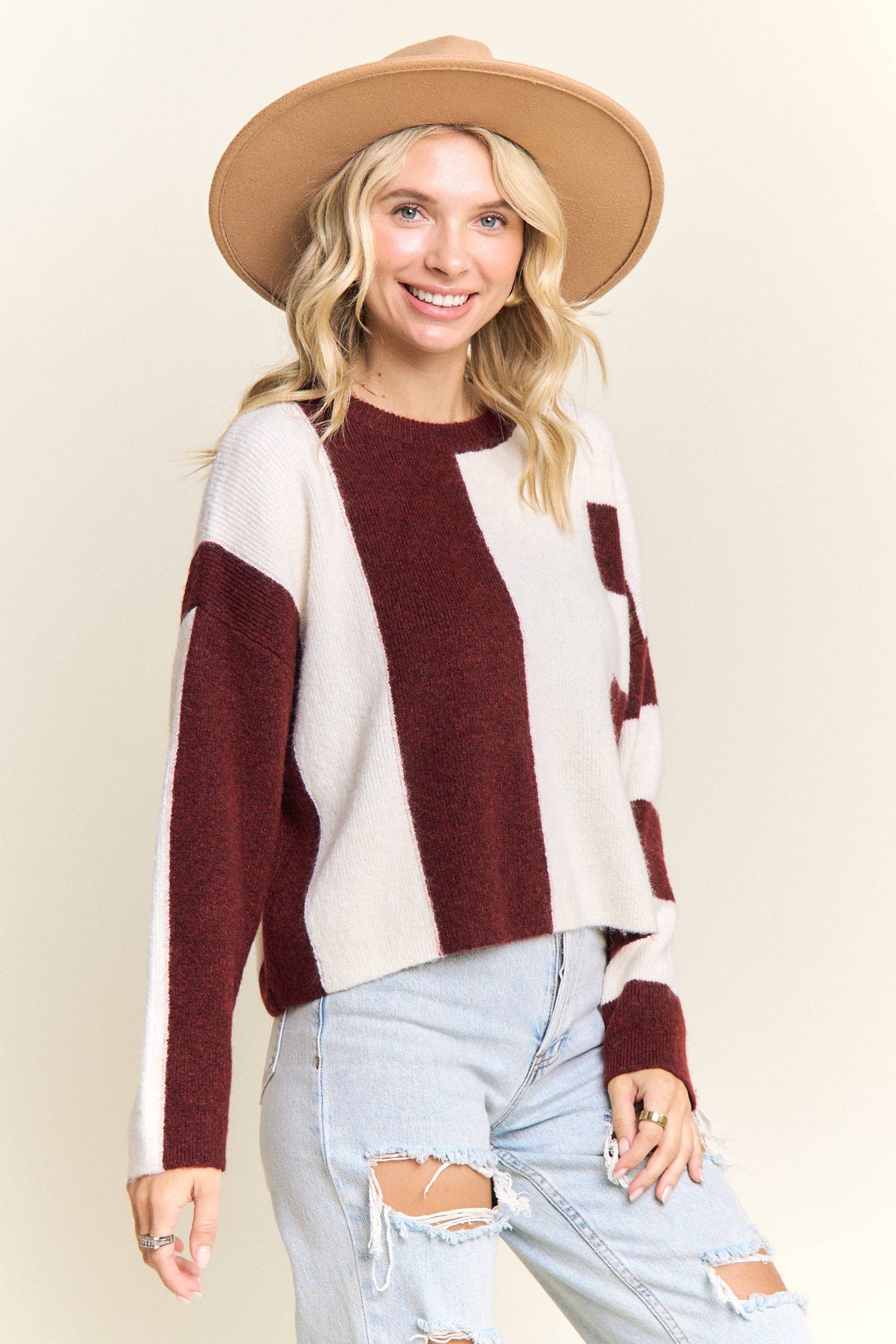COLORBLOCK KNIT SWEATER