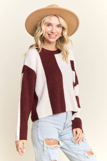 COLORBLOCK KNIT SWEATER