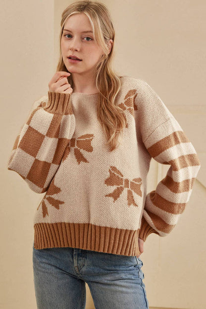 Neutral Dreams Bow Sweater