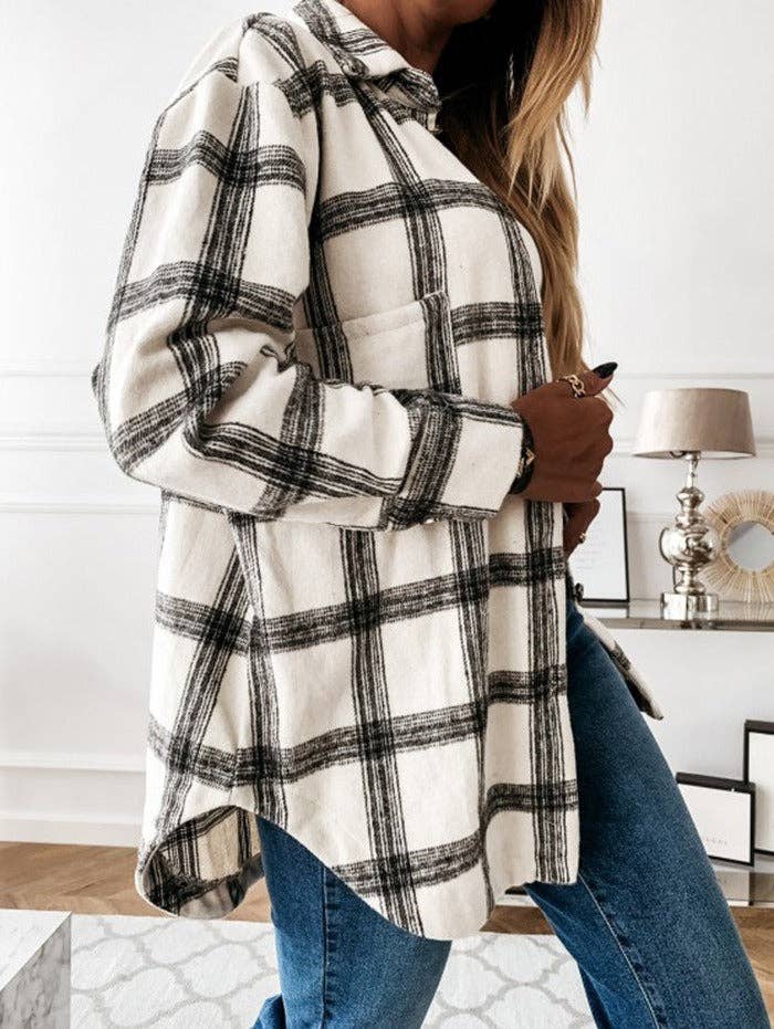 Plaid Wool-blend Shacket
