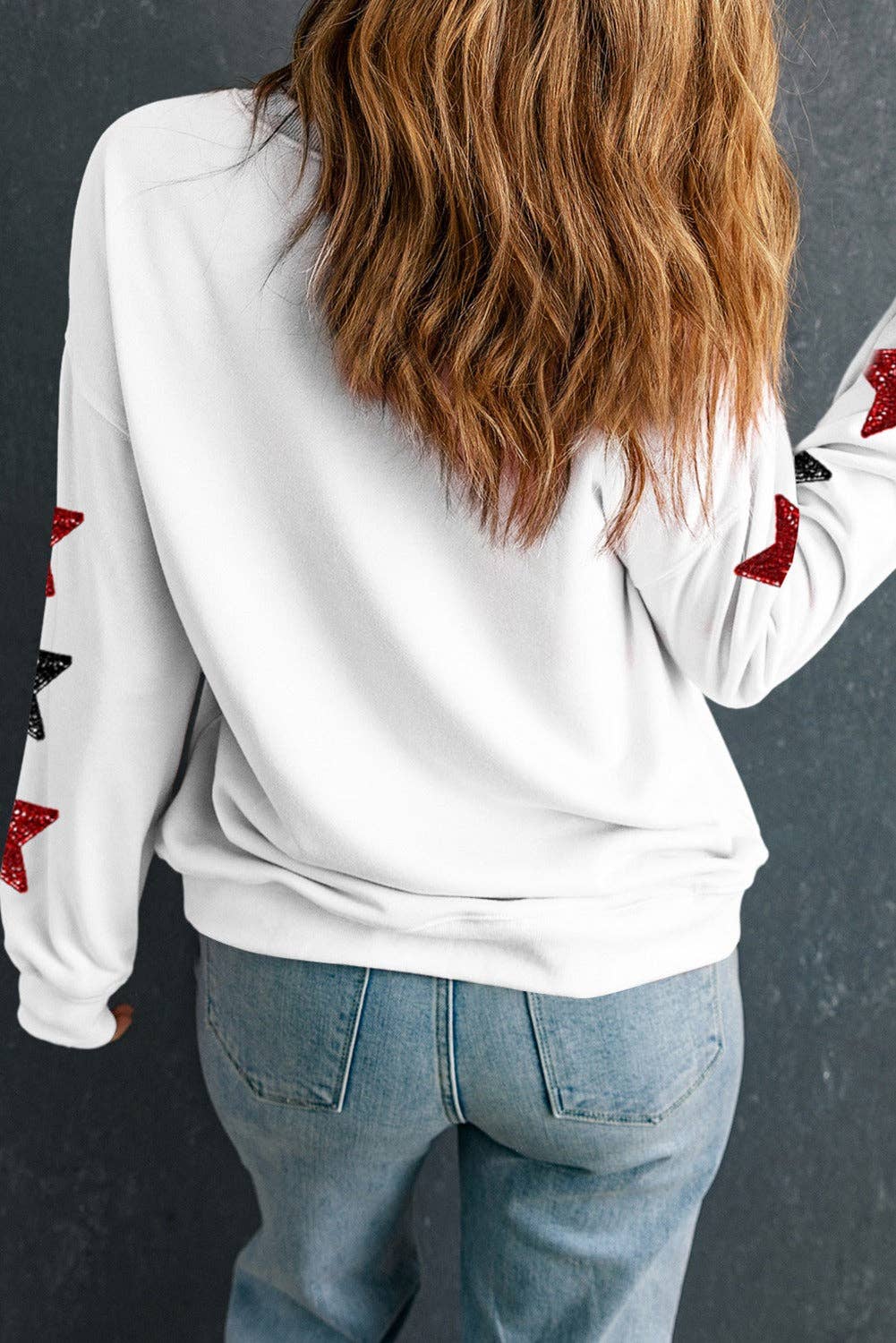 Sequined Touchdown Drop Shoulder Sweatshirt