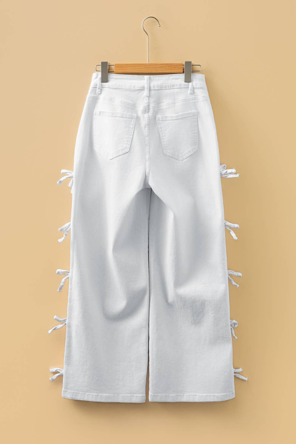 Bow Knot Side Detail Straight Leg Loose Jeans