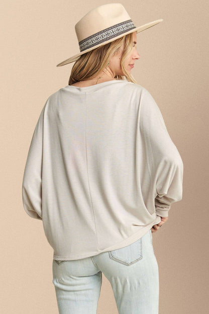 THUMBHOLE SLEEVE KNIT TUNIC TOP