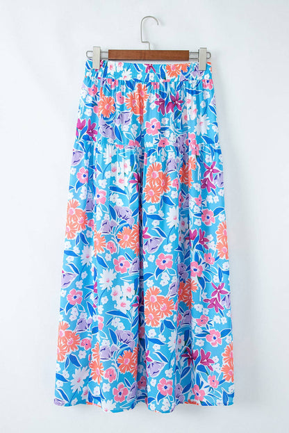 Floral Wrap Maxi Skirt