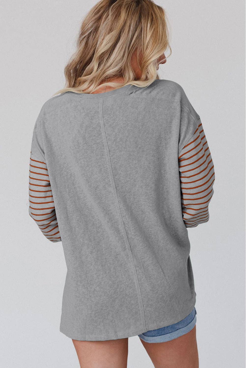 Striped Bishop Sleeve Top