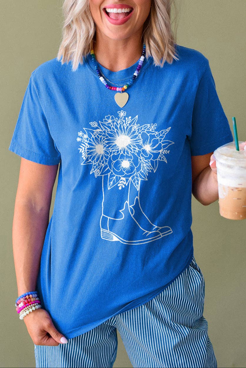 Western Sunflower Boots Summer T-Shirt