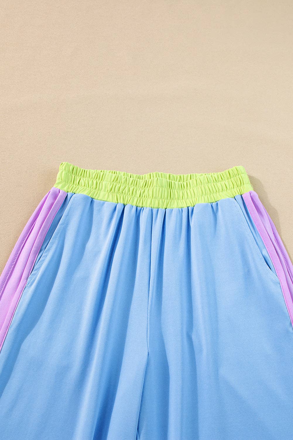 Multicolor Color Block Detail Casual Two-piece Set