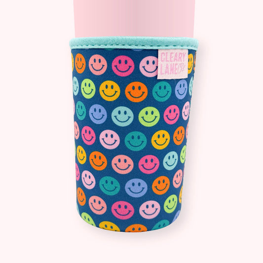 Emerald Rainbow Smiley Face Coffee Sleeve