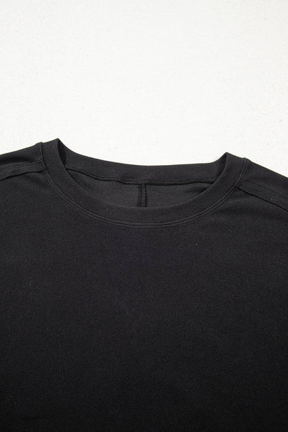 Bow Mesh Textured Long Sleeve Tee