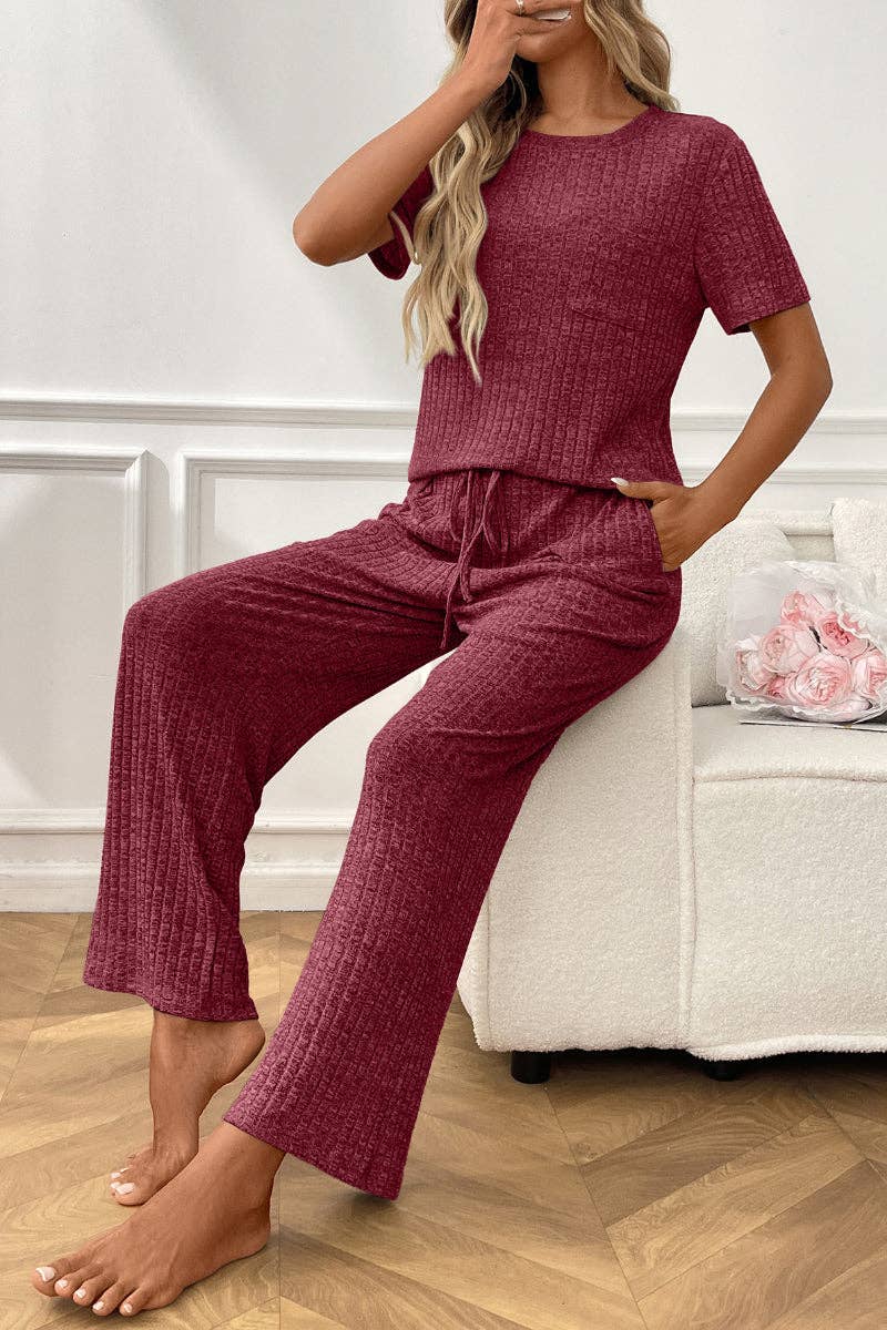 Ribbed Knit Lounge Set