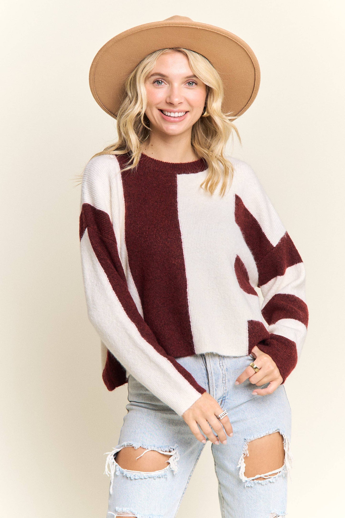 COLORBLOCK KNIT SWEATER