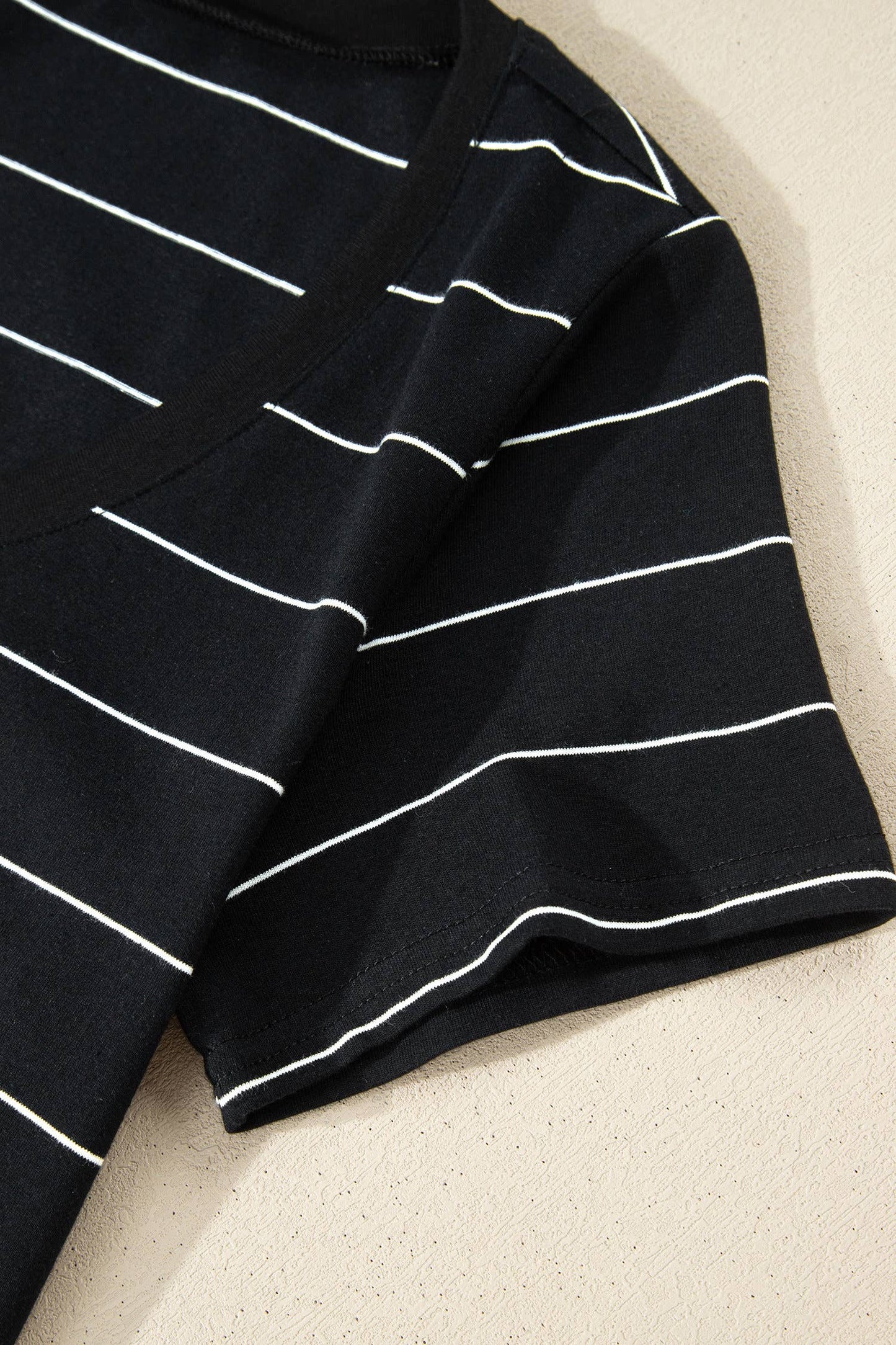 Stripe Short Sleeve Side Slit Maxi T Shirt Dress
