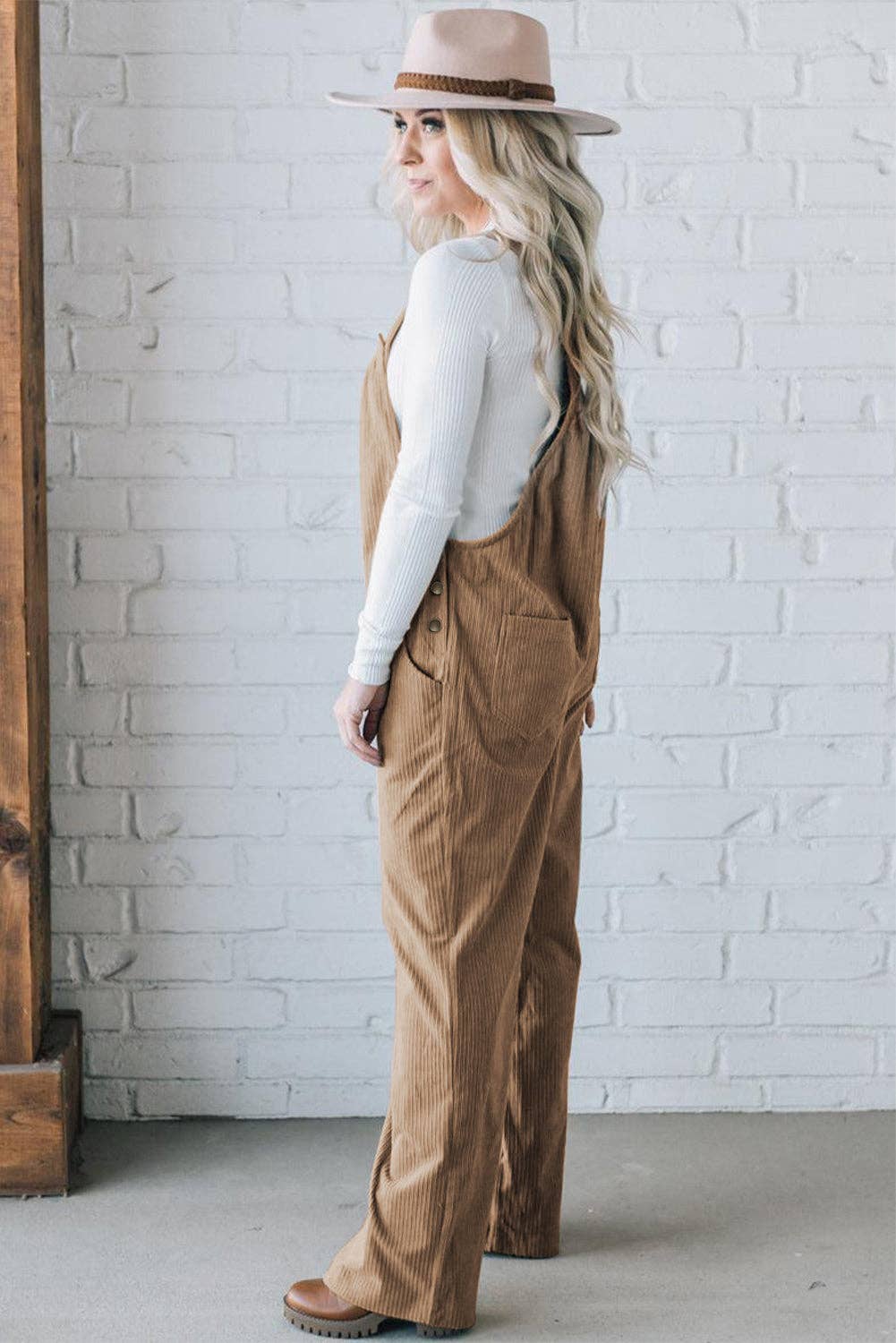 Everyday Pocketed Corduroy Overalls