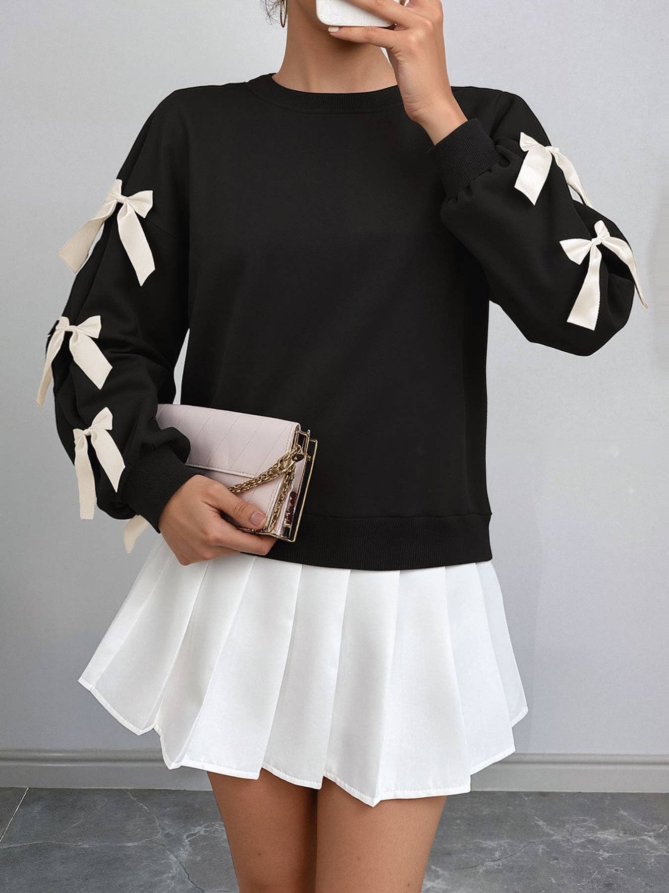 Bow Sleeve Sweatshirt