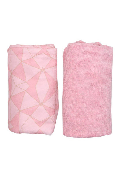 CALA Geometric/Pink 2pc Hair Turban Set