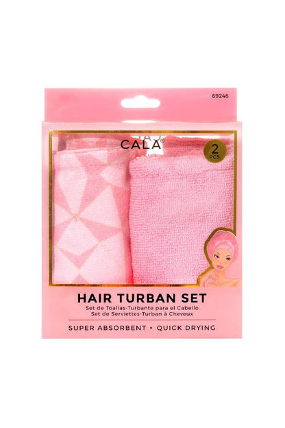 CALA Geometric/Pink 2pc Hair Turban Set