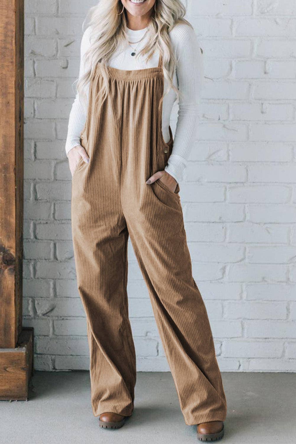 Everyday Pocketed Corduroy Overalls