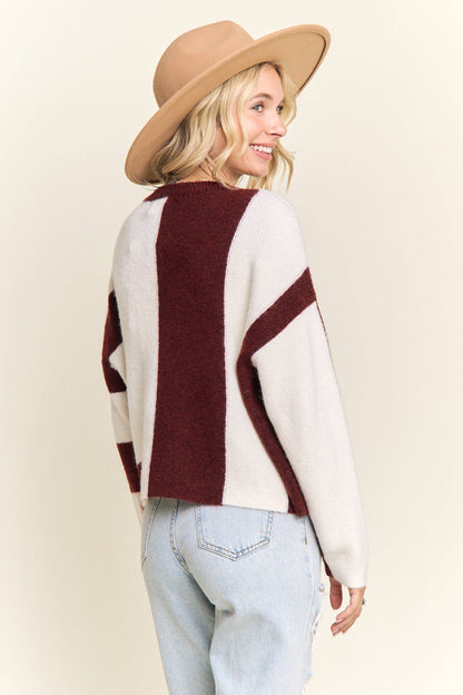 COLORBLOCK KNIT SWEATER