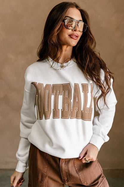 FOOTBALL 3D Letter Graphic Sweatshirt
