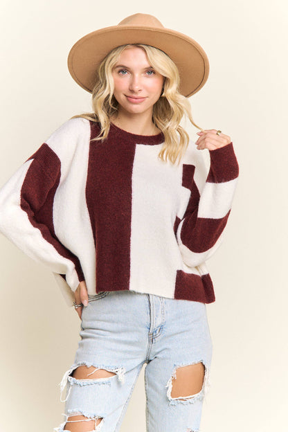 COLORBLOCK KNIT SWEATER