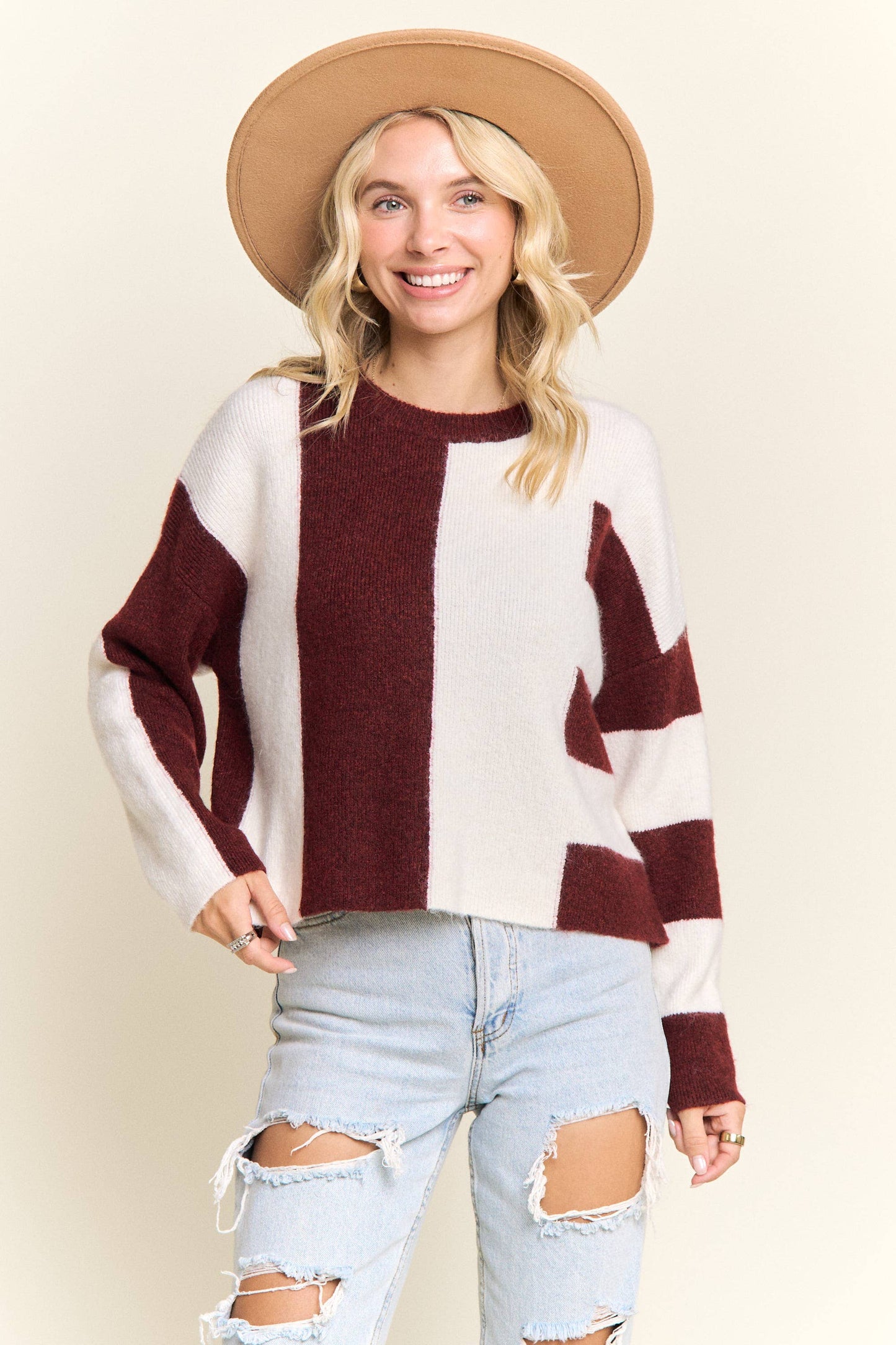 COLORBLOCK KNIT SWEATER