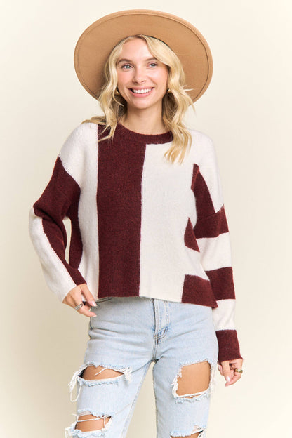 COLORBLOCK KNIT SWEATER