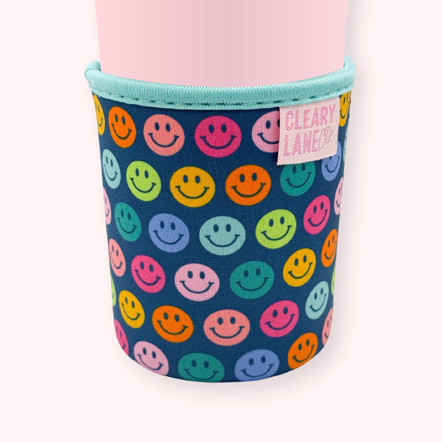 Emerald Rainbow Smiley Face Coffee Sleeve