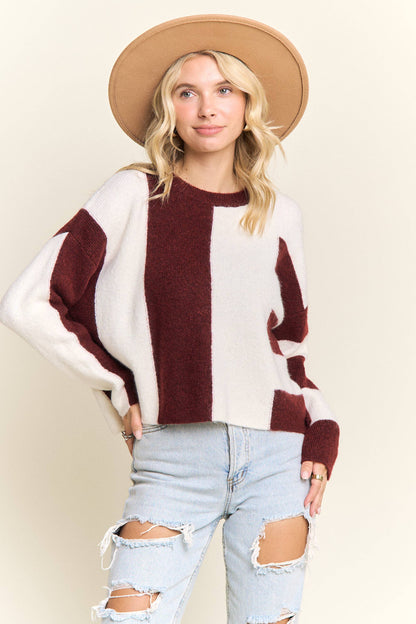COLORBLOCK KNIT SWEATER