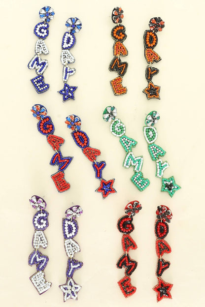 Game Day Beaded Earrings