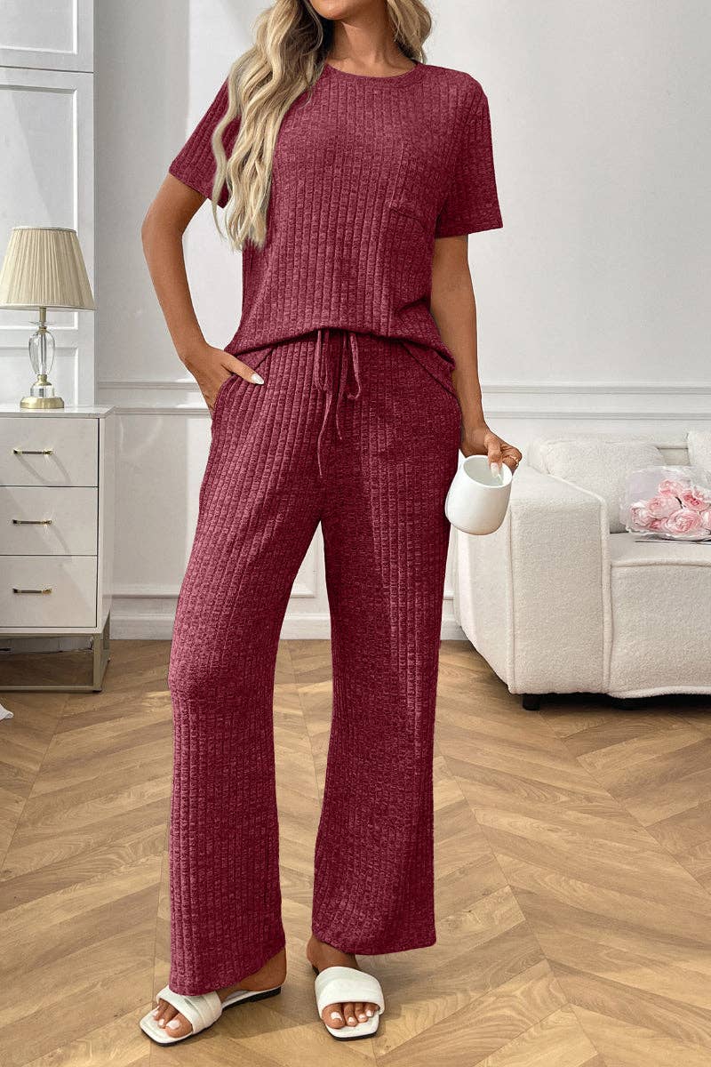 Ribbed Knit Lounge Set